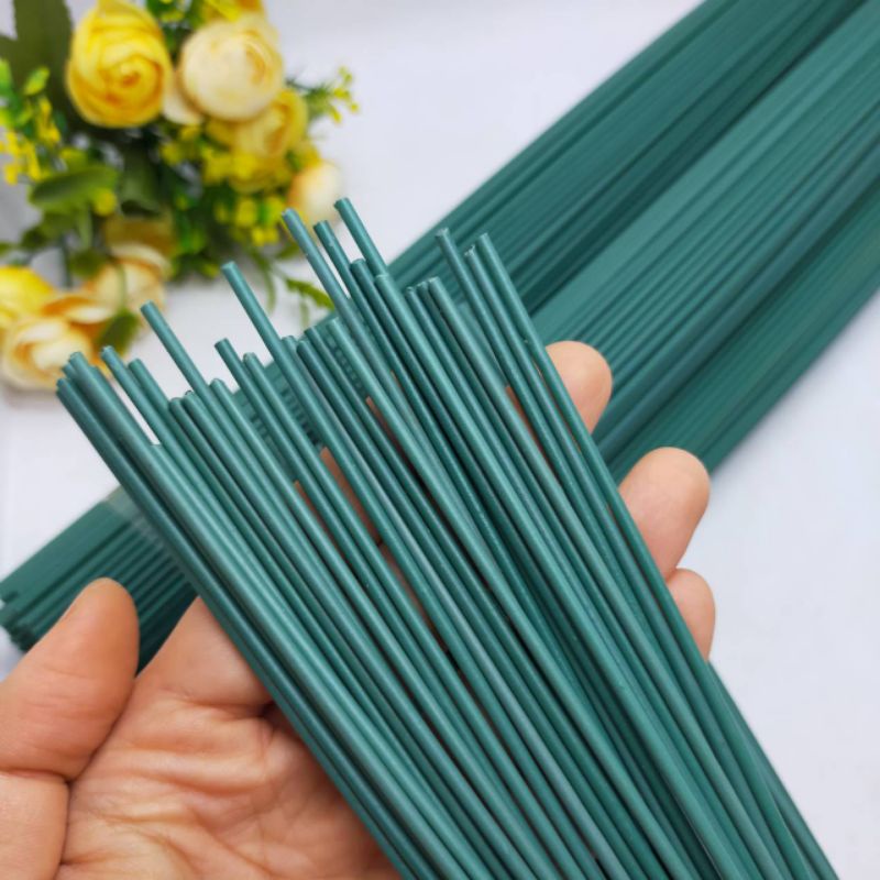 [1 Kg] Kawat Tangkai Kawat Batang Kiloan Kawat Hijau Kawat Batang Lapis Plastik Kawat Batang Bunga K