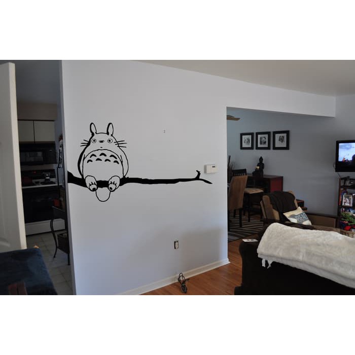 Wall Sticker Lonely Totoro Duduk Pohon Studio Ghibli Stiker Tembok Dinding
