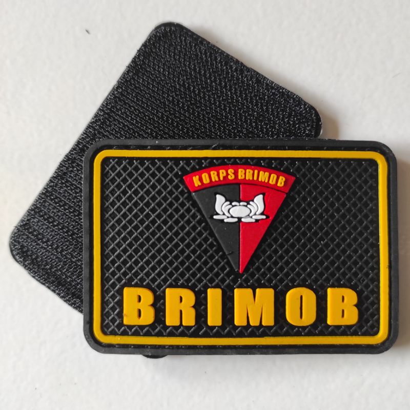 patch rubber logo KORPS BRIMOB kotak/POLISI/POLRI/rubber patch brimob/karet velcro