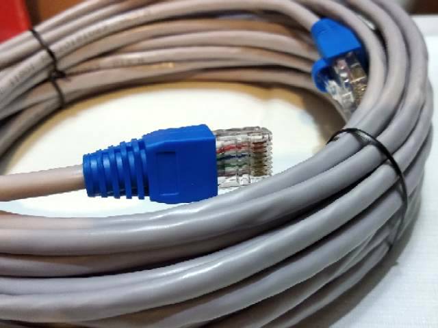 Kabel Lan UTP Cat5E 30 meter siap pakai sudah dicrimping rj45 dan plug booth