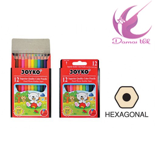 

Pensil Warna Joyko 12 Warna Pendek - Hexagonal S-12