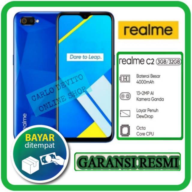 HP REALME C2 RAM 3 MEMORI 32 GERANAI RESMI 1 TAHUN