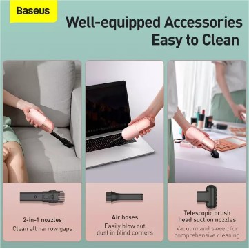 Baseus C1 Capsule Vacuum Cleaner Wireless Rumah Meja Sofa Kantor Mobil
