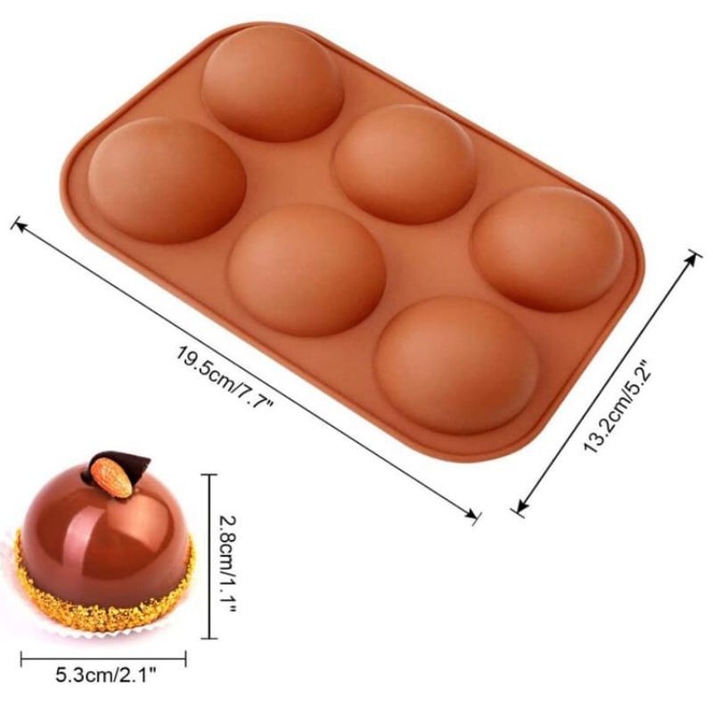 Cetakan 6 Lubang Cetakan Donat Silicone Baking Mold Dome Cetakan Kue Coklat Food Grade BPA Free