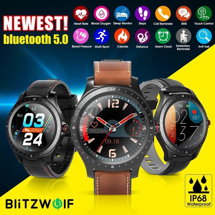 BLITZWOLF BW HL2 1.3-inci  Smartwatch dengan Pengukur Detak Jantung dan Tekanan Darah