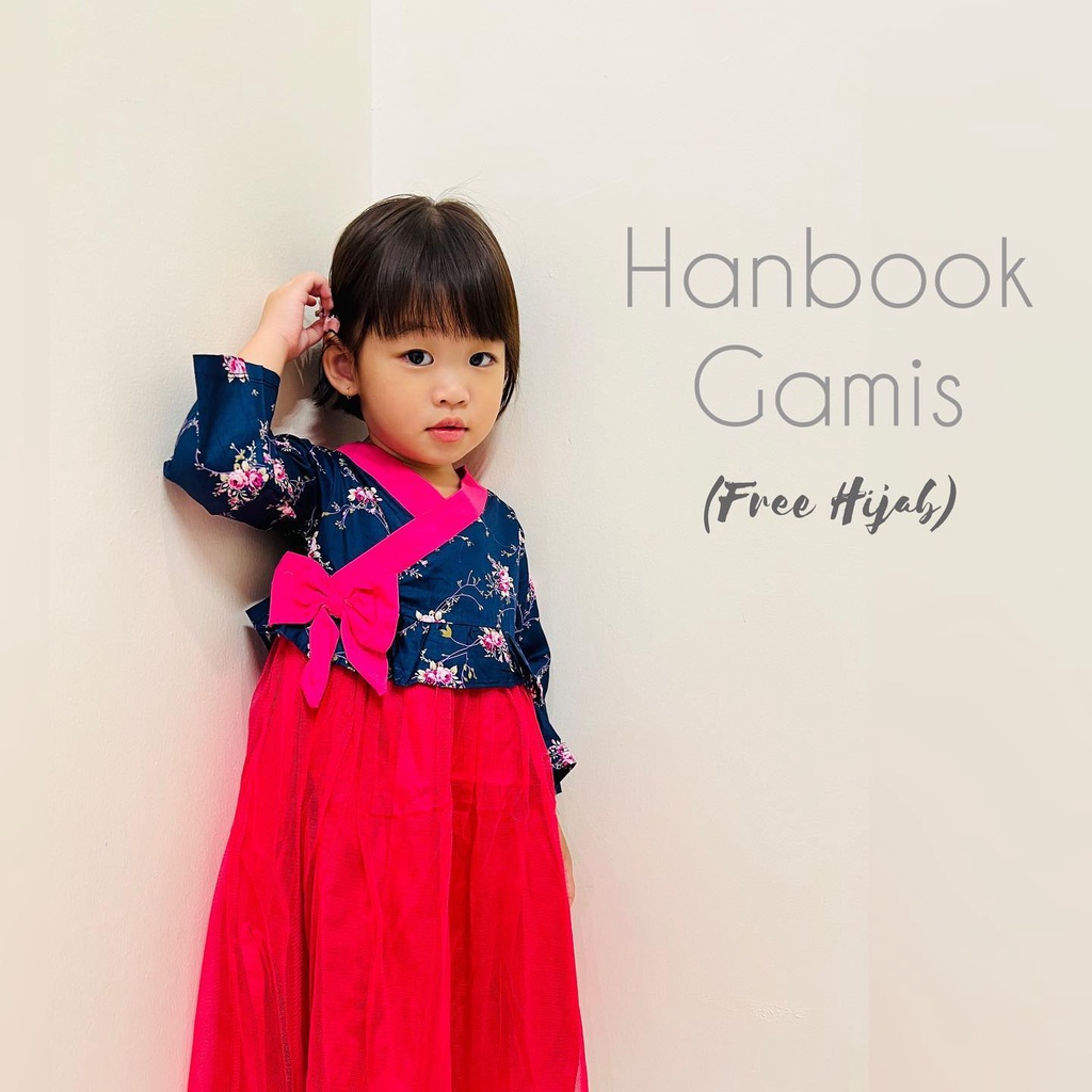 HANBOOK GAMIS + HIJAB / KALUNG / LITTLE BEE / LAURA Setelan Baju Muslim Hijab Lucu Fashion Anak Bayi Perempuan Cewek Terlaris