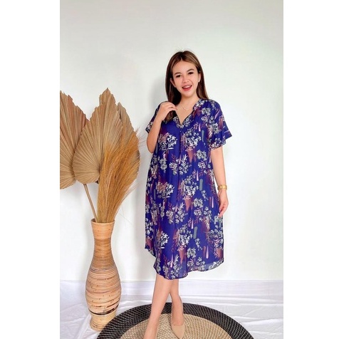 Daster Bali Busui-BSI - FLOWER NAVY