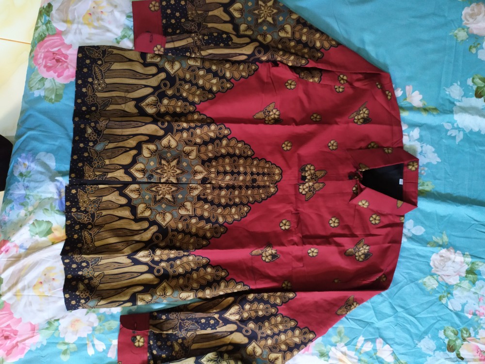 Sasmita Biru Kemeja Batik Pria Full Furing Bahan Katun Halus Primisima