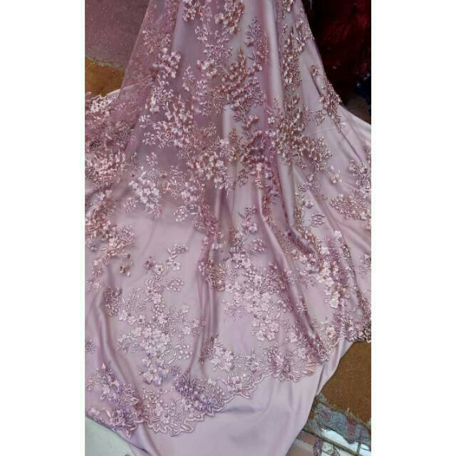 BAHAN.KAIN TILLE  KOREA MOTIF BUNGA