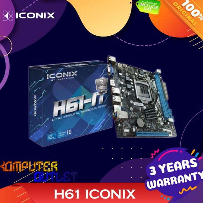MOTHERBOARD INTEL GEN 2 & 3 H61 LGA 1155 (H61 LGA 1155 DDR3) ICONIX