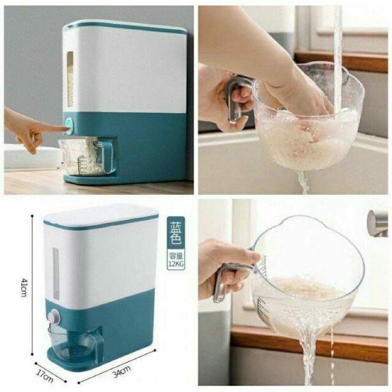 Dispenser Beras - Rice Storage Box Kapasitas 12kg Automatic