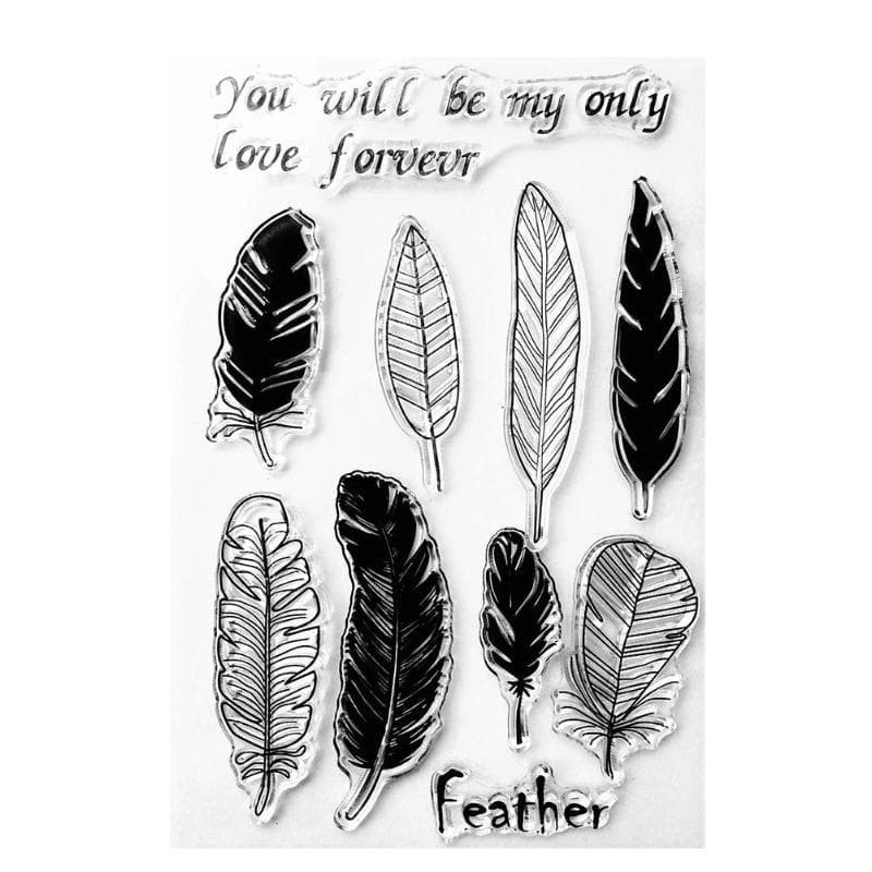 Clear Stamp (Stempel Transparan/Bening) - Feather Shape