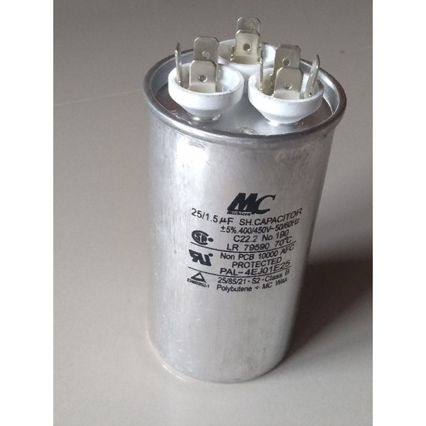 Capacitor AC / Capacitor outdor AC MC 25+1,5uF/ Capacitor Ac LG kaki 3