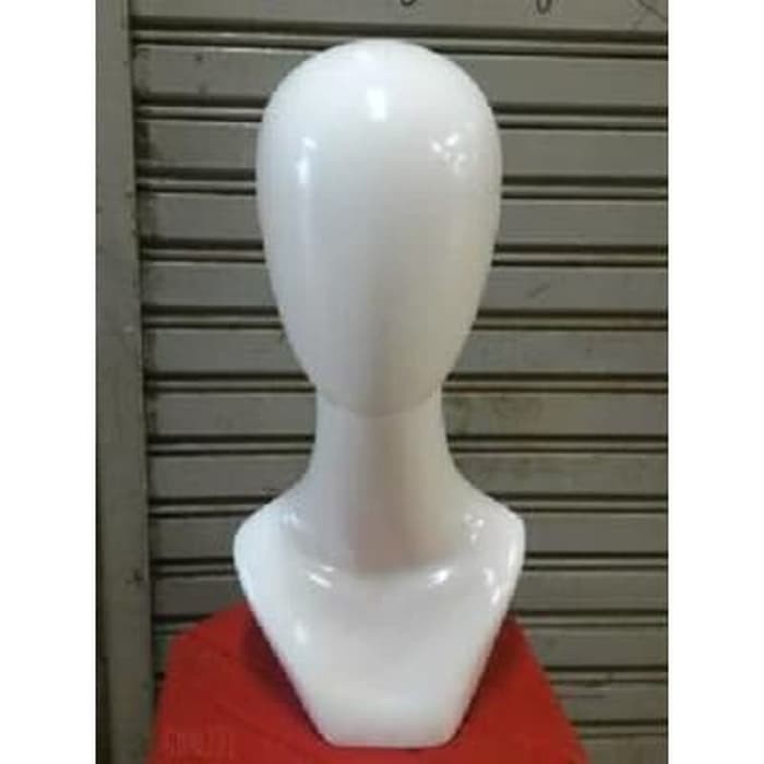 Manekin Kepala Alien Dewasa Bahan Fiber Putih Tebal / Patung / Display