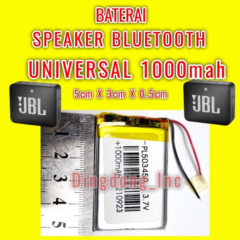 BATERAI LIPO 1000MAH UNIVERSAL SPEAKER BLUETOOTH POWER BANK 1000 MAH LITHIUM POLIMER BATRE