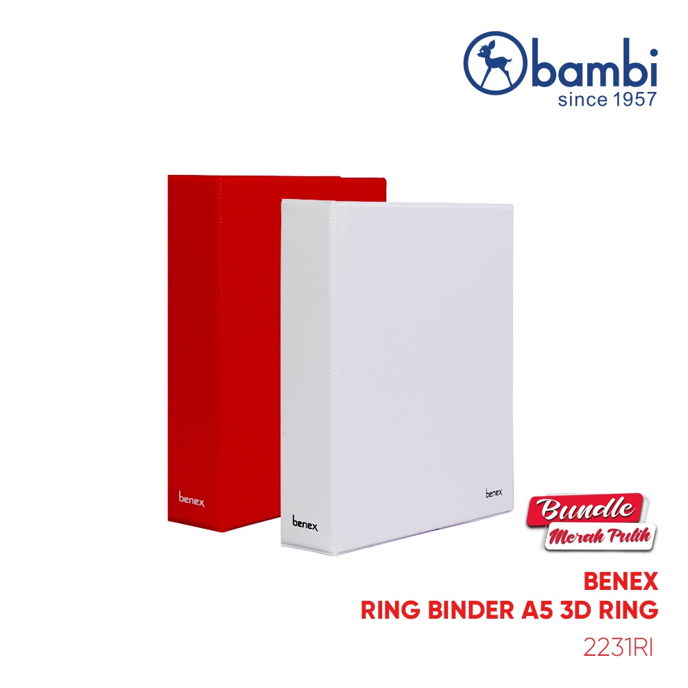 

Benex Ring Binder A5 3 Ring Type D Edisi Kemerdekaan All Color Small Size 20 mm Original