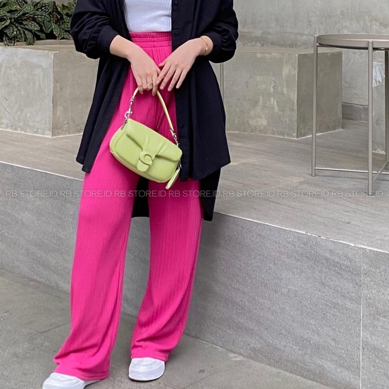 Celana Kulot Wanita Kai Knit Pants Cullote Highwaist Pants Premium