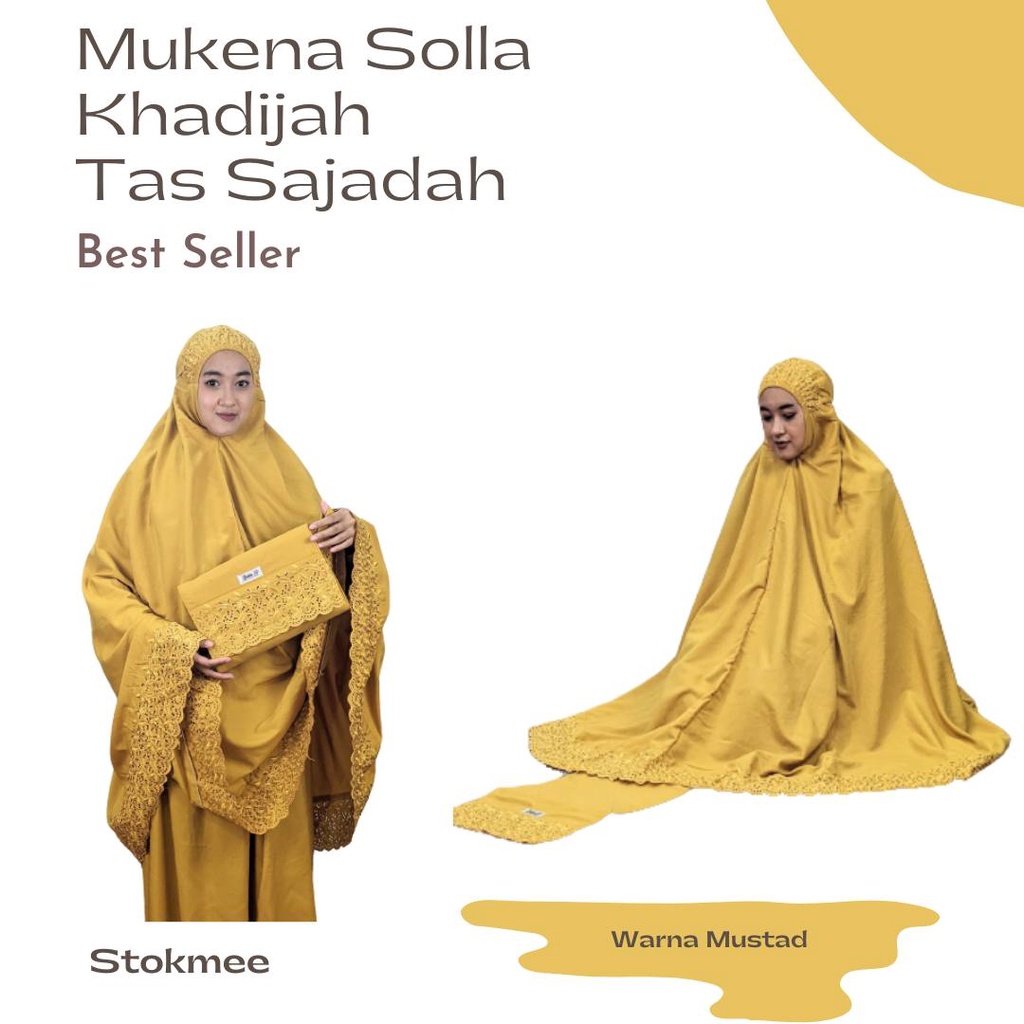 Mukena Dewasa Khatijah Free Tas Mukenah Trevel Jumbo Bahan Katun Premium Bahan Adem