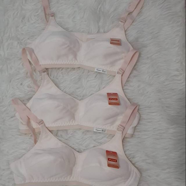 3 pcs BH Yulia / Bra yulia sport kancing dua tanpa busa