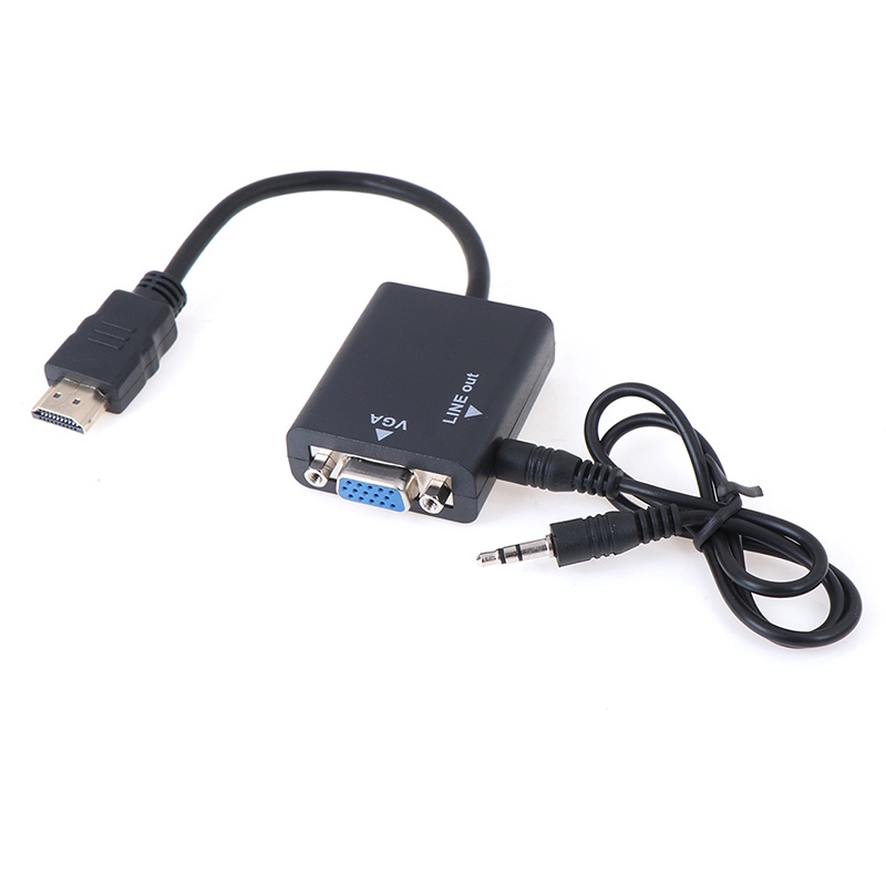 (LUCKID) Kabel Adapter converter HDMI Ke VGA 1080P Dengan audio