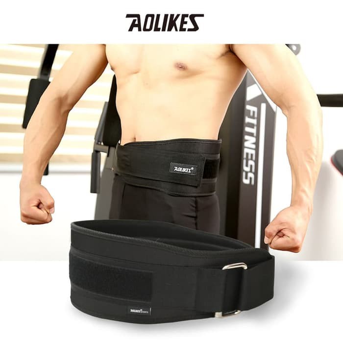 Aolikes 1698 Waist Support Belt Weightlifting Body Building Korset Fitness Gym Pencegah Turun Bero