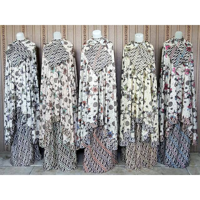 Mukena batik hitam