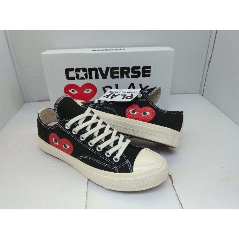 SEPATU C0NVERSEEE 70S PLAY CDG BLACK WHITE LOW PREMIUM BNIB