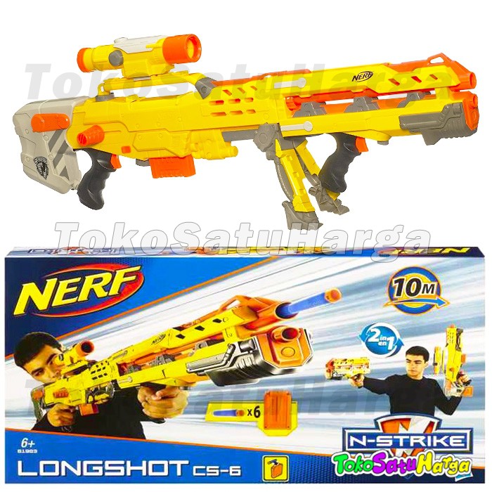 Nerf Gun N Strike Longshot Cs 6 2 Blaster Pistol Nerf Original Hasbro Shopee Indonesia