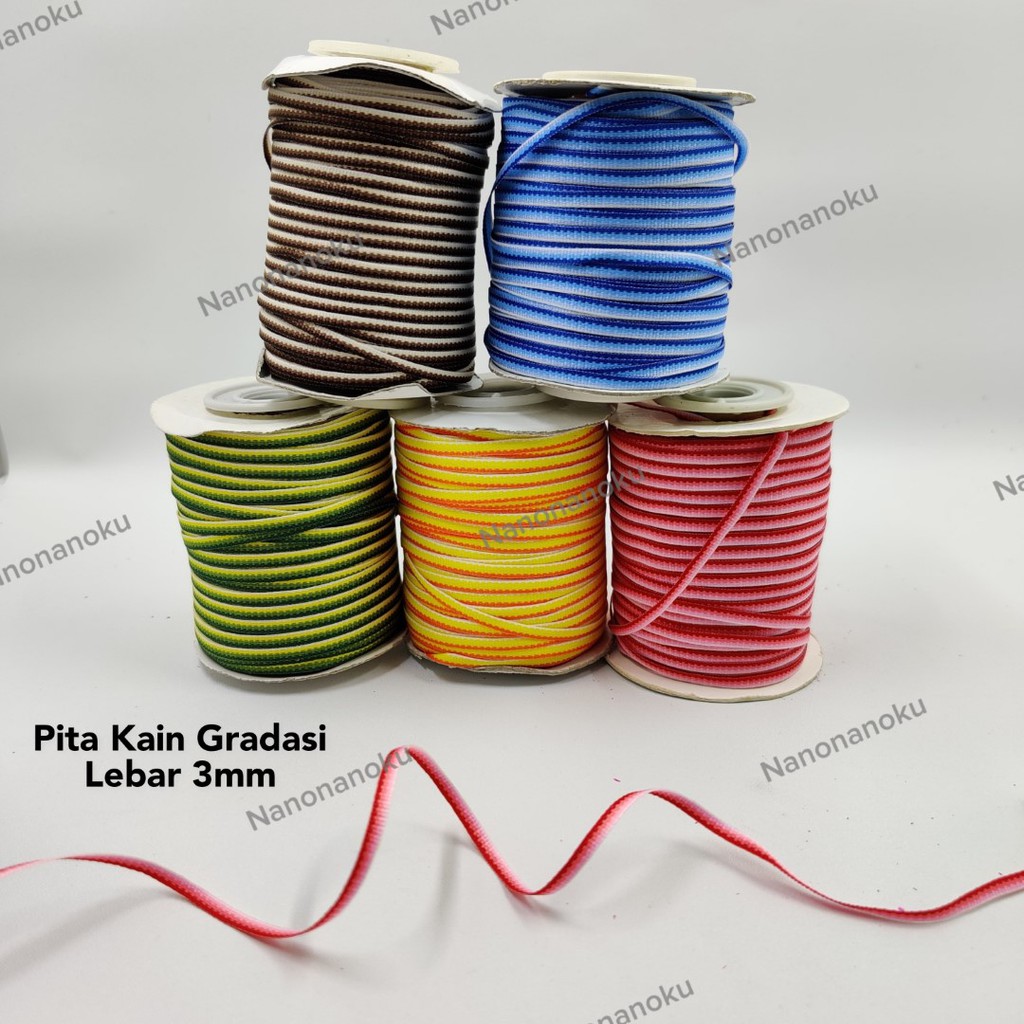 Pita Kain 3mm Gradasi Warna