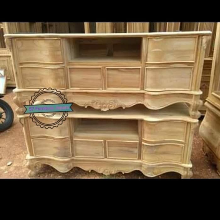 Meja tv ruang tamu jati - Buvet pendek Ukir mentahan