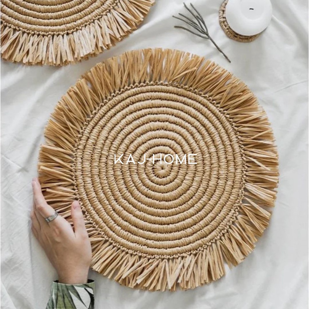 KAJ - Placemat Agel / Gajih Rumbai / Placemat Agel /Gajih Motif Natural Rumbai