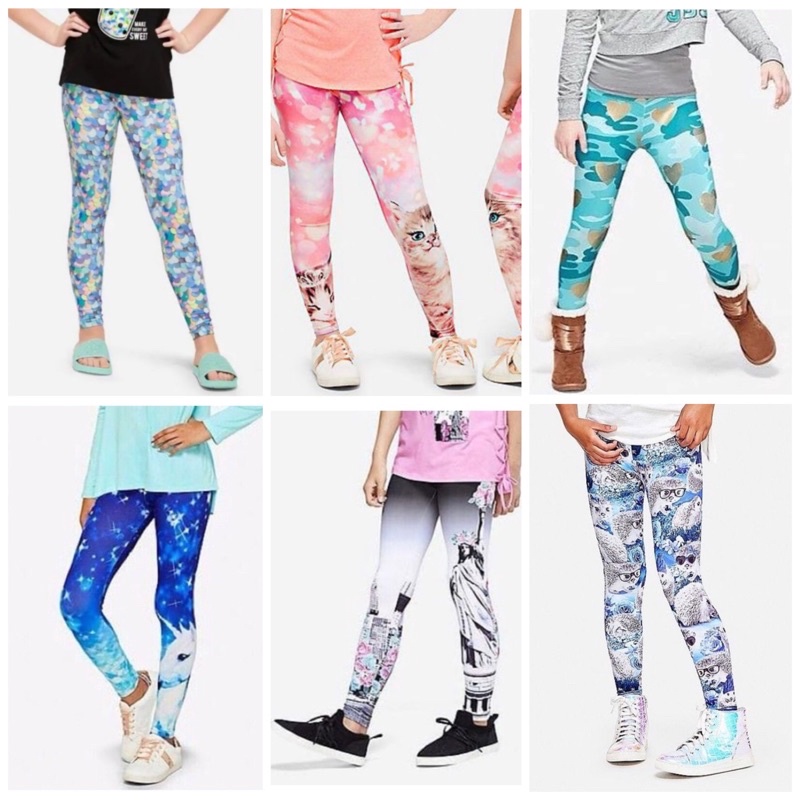 legging justice motif full pronted/ legging anak perempuan / celana panjang 6/7 8 10 12 14 18