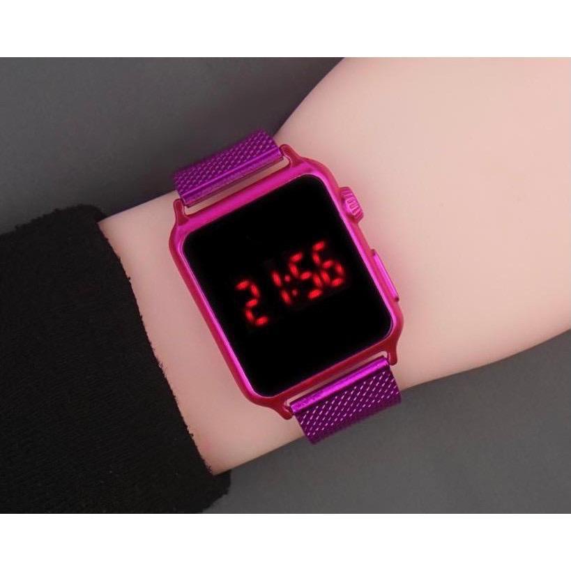 BAJ JAM TANGAN PRIA WANITA I DIGITAL WATCH RUBBER ELEKTORNIK TOUCH MAGNET LED AP022