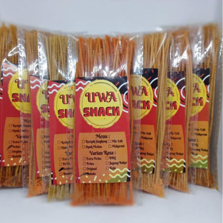 

1.1 Brand Mie Lidi Kemasan 40 gram Paket 10Pcs Uwa Snack