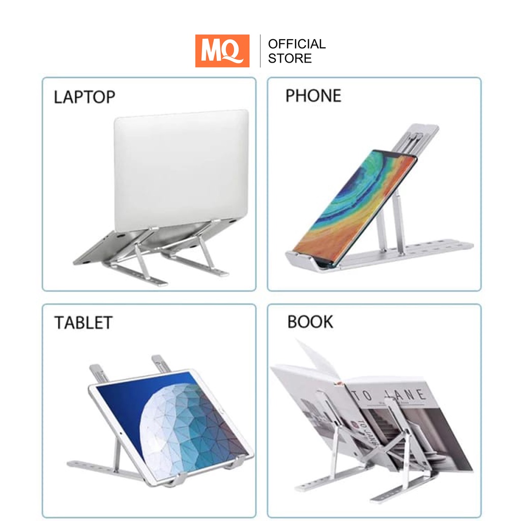 MQ Laptop Stand Holder Portable Aluminium Multifungsi Anti Slip Untuk Laptop/Notebook LS-001