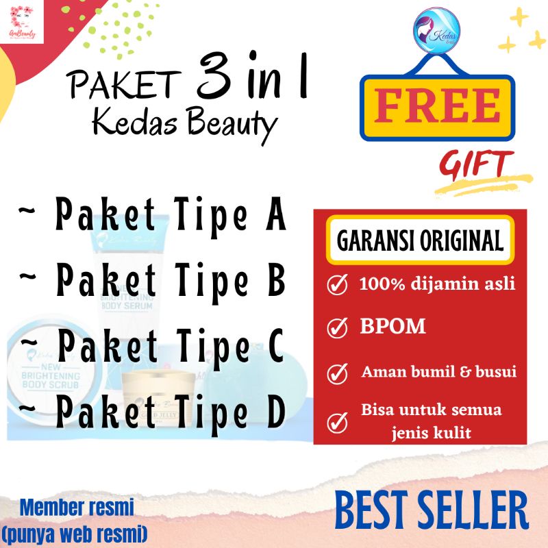 Paket 3in1 Kedas Beauty Original BPOM Paket Hemat