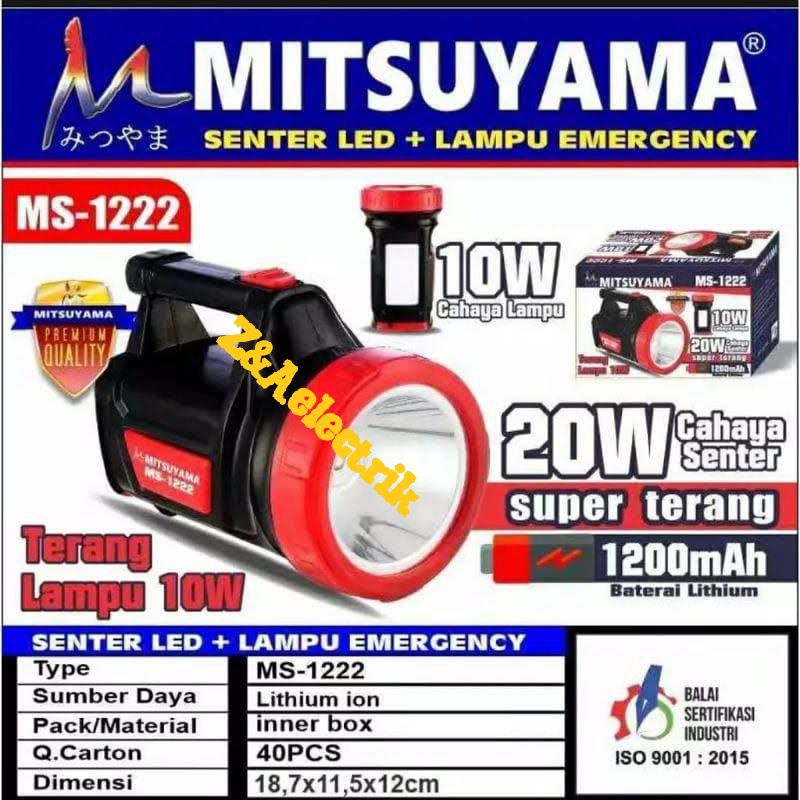 Senter LED Tangan MS-1222 Emergency Charger MITSUYAMA