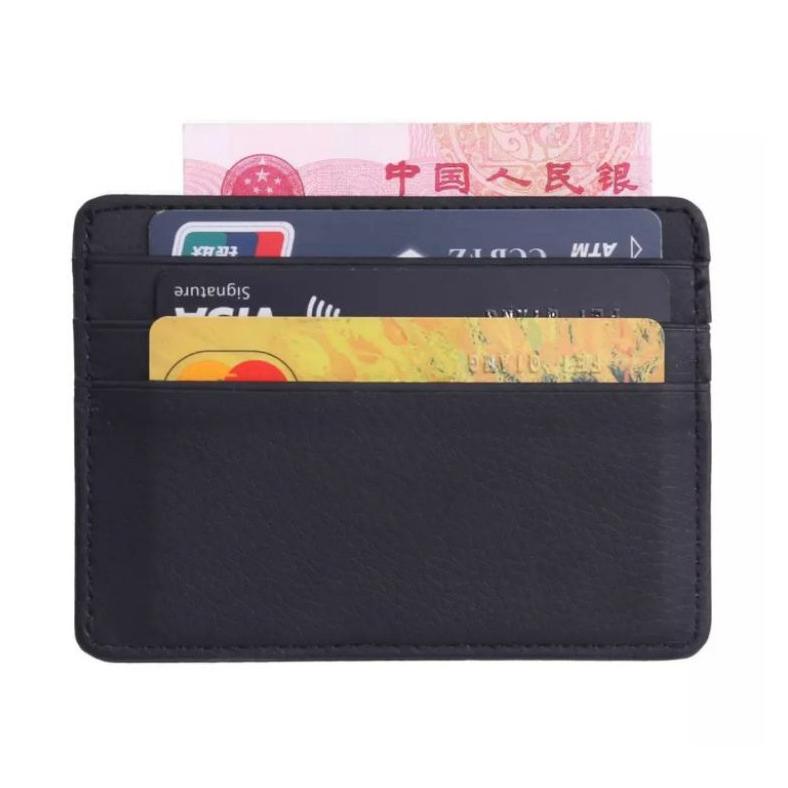 Domba Kulit Dompet Kartu Kredit Atm Ktp Nama Case Koin Credit Card Slim Tipis Pria Wanita