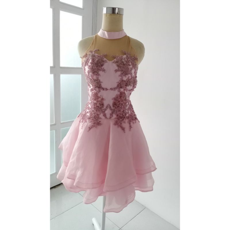 [GRATIS ONGKIR] GAUN DUSTY PINK 36 / GAUN PESTA PRELOVED / GAUN PESTA BEKAS