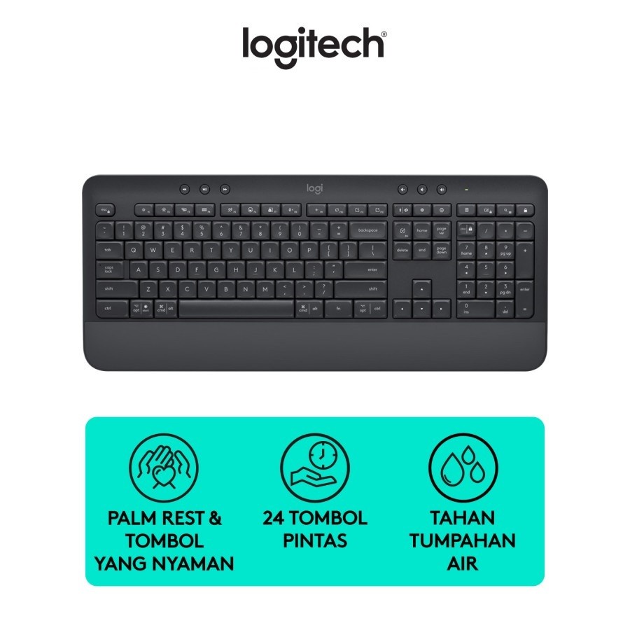 Logitech Signature K650 Keyboard Wireless Bluetooth Comfort