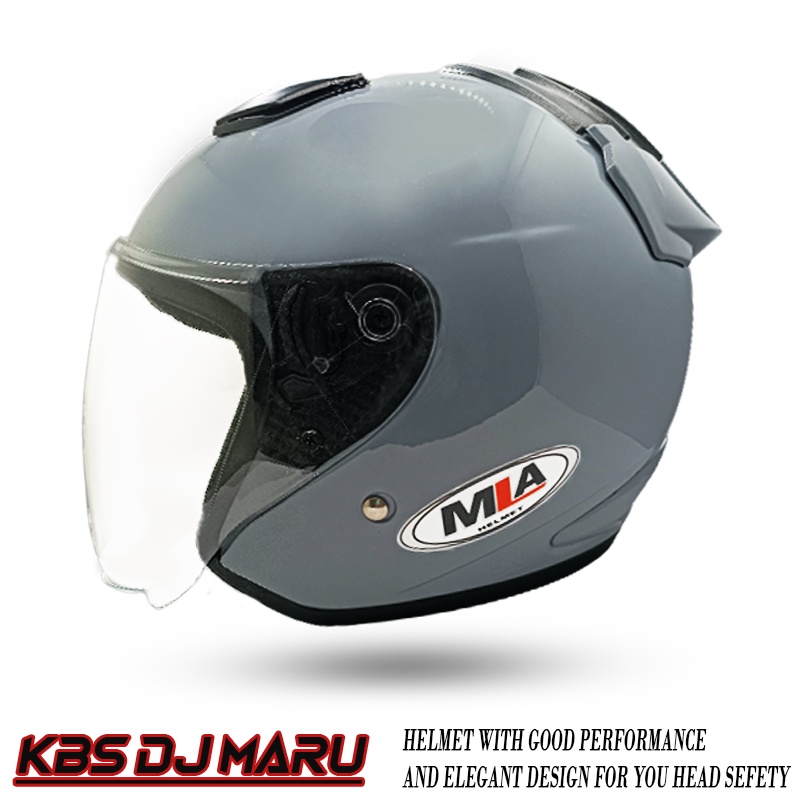 Helm Half Face MLA Polos GORILLA GREY Untuk Pria Dan Wanita Dewasa SNI COD [PREMIUM QUALITY PRODUCT]