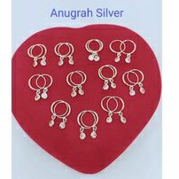 (COD)Anting kenip anak&amp;remaja warna rose gold gantung mata perak asli 925/silver lapisan mas kuning murni