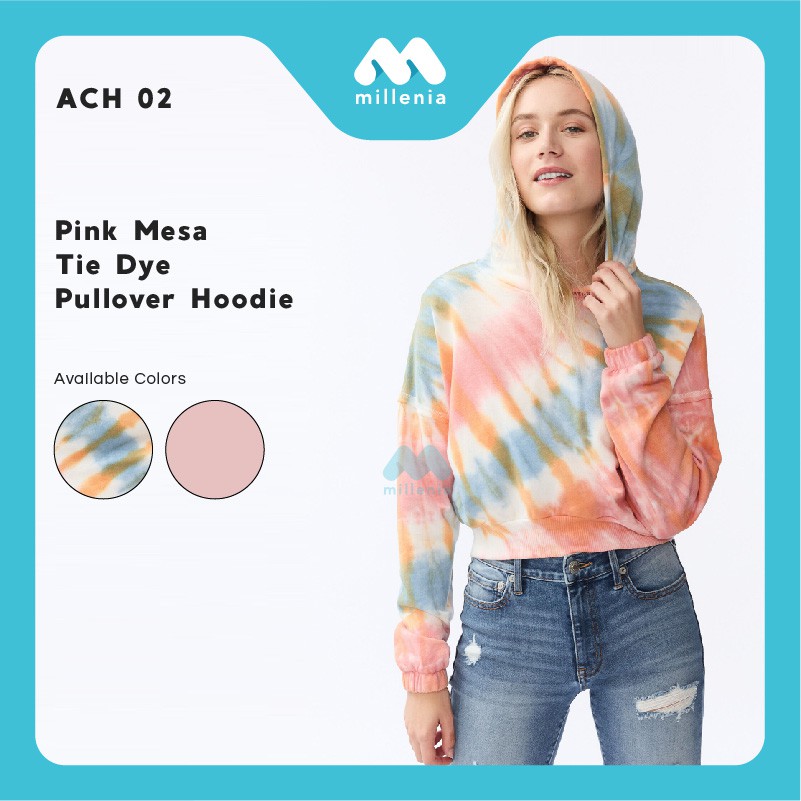 Hoodie Wanita- Pink Mesa Tie Dye Pullover [ACH 02]-1