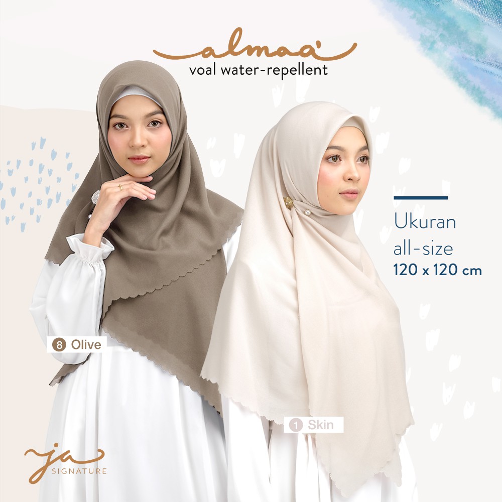 Jilbab Afra Almaa' - Hijab Polos Segi Empat - Bahan Voal Ultrafine