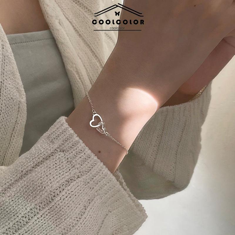 Murah❤️Fashion Gelang INS Perak Berbentuk Hati Untuk Wanita anita Hadiah Ulang Tahun Kado Fashion Aksesoris COD