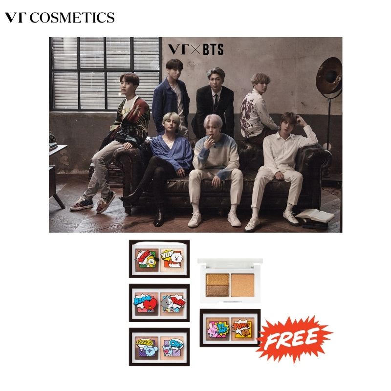 HANYA UNTUK KOLEKSI [POSTCARD ORIGINAL BTS] FREE COLLECTION VT COSMETICS X BT21 Art In Multi Eye Sha