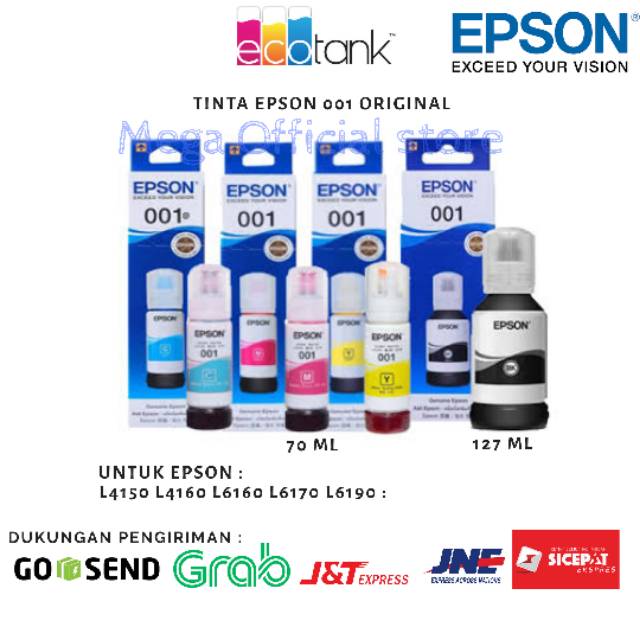 Tinta Epson 001 Original untuk L4150 L4160 L6160 L6170 L6190