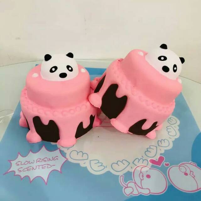 Best Seller Squishy Slow Jumbo Kue Panda Strawberry Skuisy Sequisi Mainan Koleksi Anak Selebgram