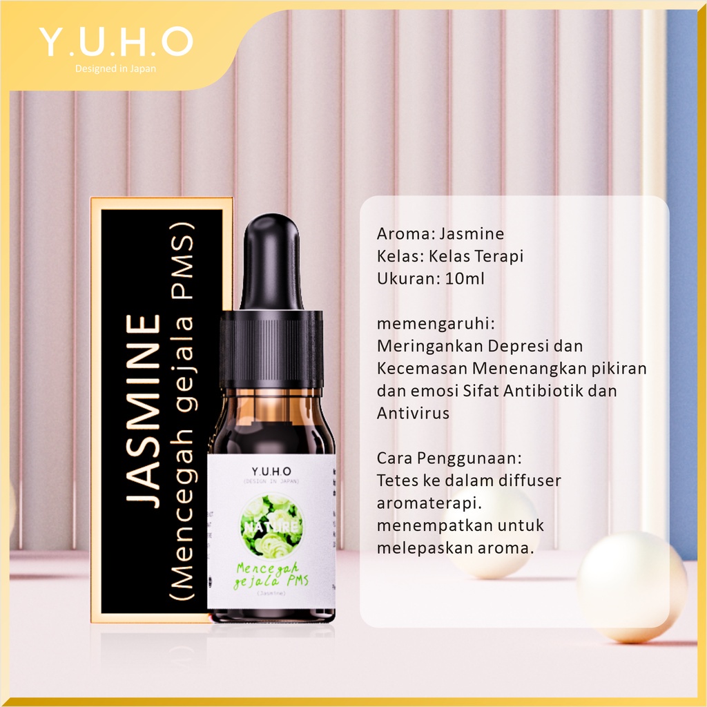 YUHO Diffuser humidifier mobil portable essential oil reed hampers safe care aromatheraphy pembersih udara Pelembab minyak esensial aromaterapi parfum pengharum uap ruangan air purifier penyejuk infuser minimisk-Y-Jasmine