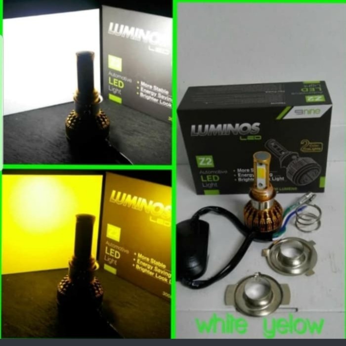 lampu led motor luminos z2 3 sisi 2 warna white yellow terlaris(X6T9) Lampu LED H4 H11 H8 H9 H16 900